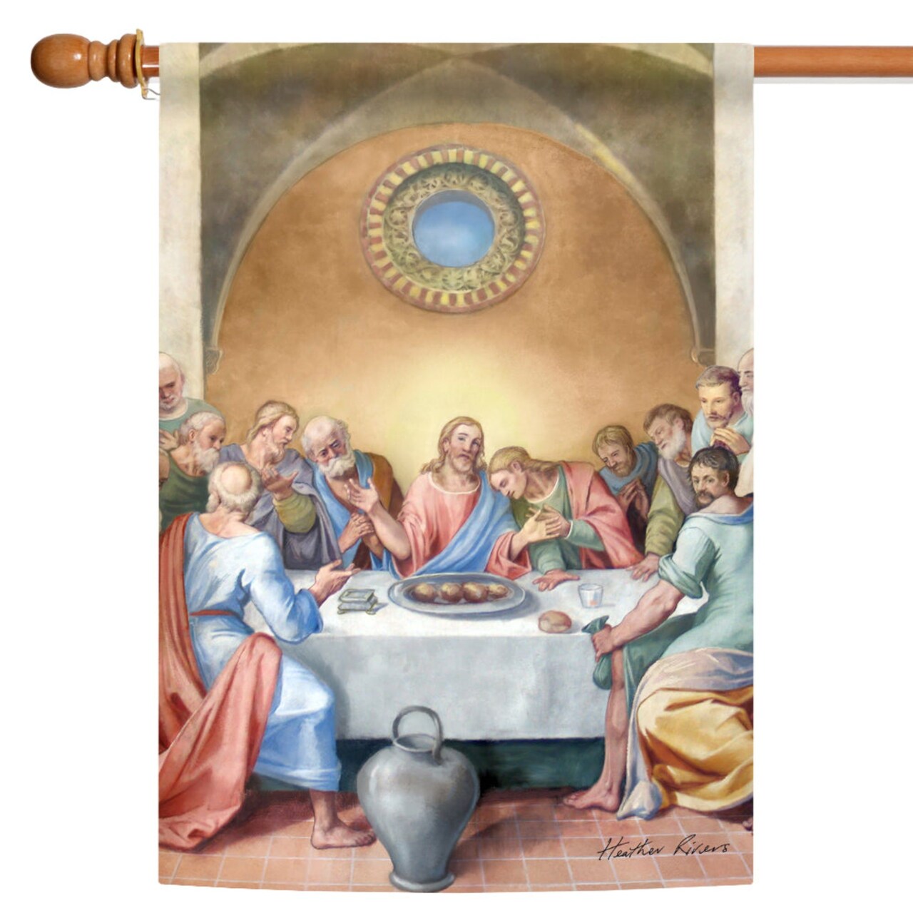 Toland Home Garden Brown and Gray Last Supper Christmas Outdoor House Flag 40" x 28"